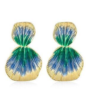 4680 Colorful 18K gold plated Boho Chunky Leaf Floral Geometric Textured